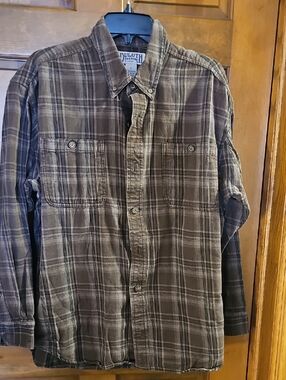 Duluth Trading Co Brown Plaid Workshirt